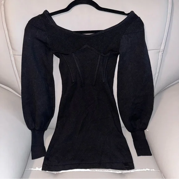 ASOS | Dresses | Asos Ego X Jess Hunt Volume Sleeve Open Back Mini Dress In  Black | Poshmark